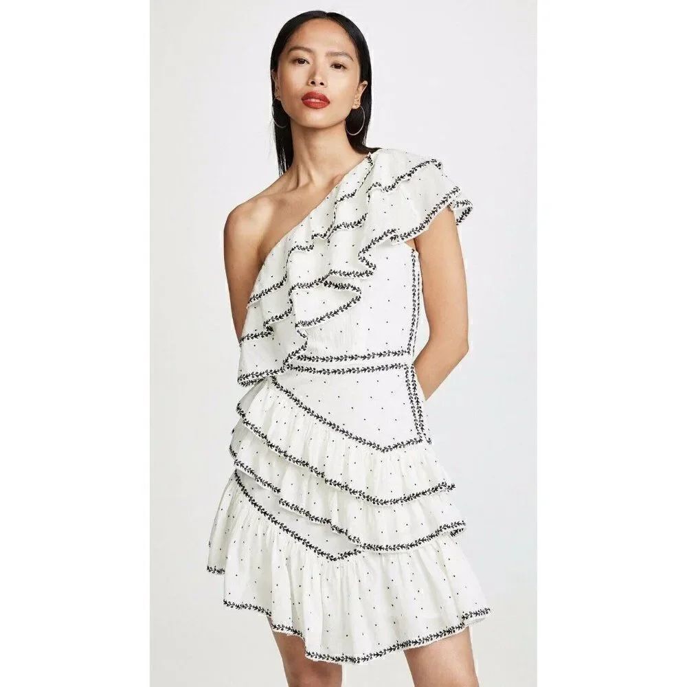 NEW LOVE SAM BLACK ROSE ONE SHOULDER MINI DRESS